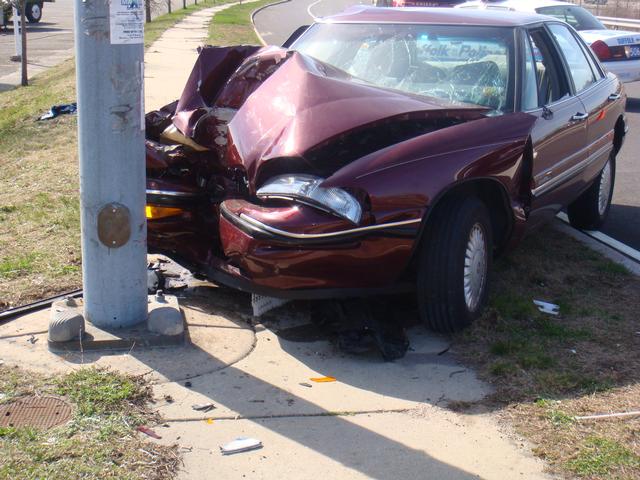 Pole stopped car from going into a carnival at the Atias Flea Market